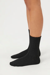 Pointelle Knit Crew Socks