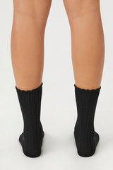 Pointelle Knit Crew Socks