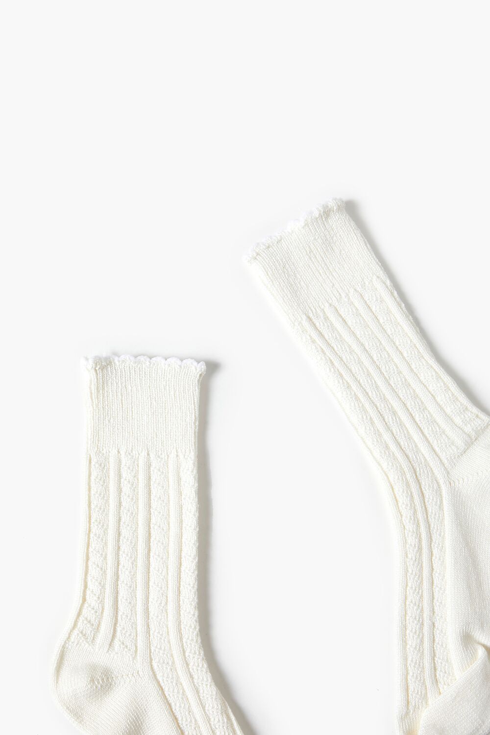 Pointelle Knit Crew Socks