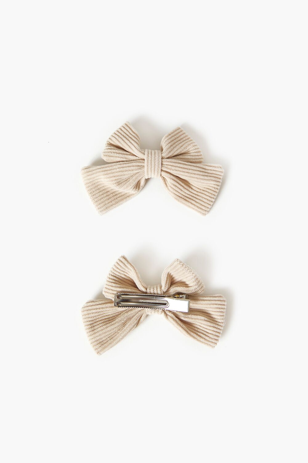 Striped Bow Gator Hair Clip Set