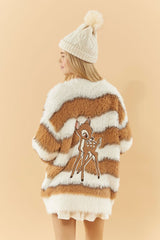 Disney Bambi Faux Fur Cardigan Sweater