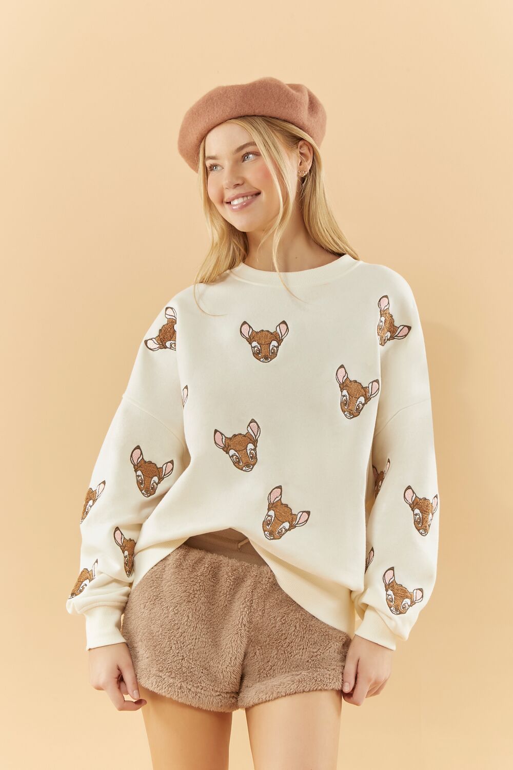 Disney Embroidered Bambi Pullover