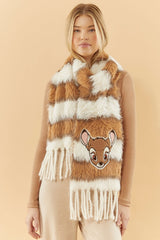 Disney Striped Faux Fur Bambi Scarf