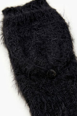 Fuzzy Knit Convertible Gloves