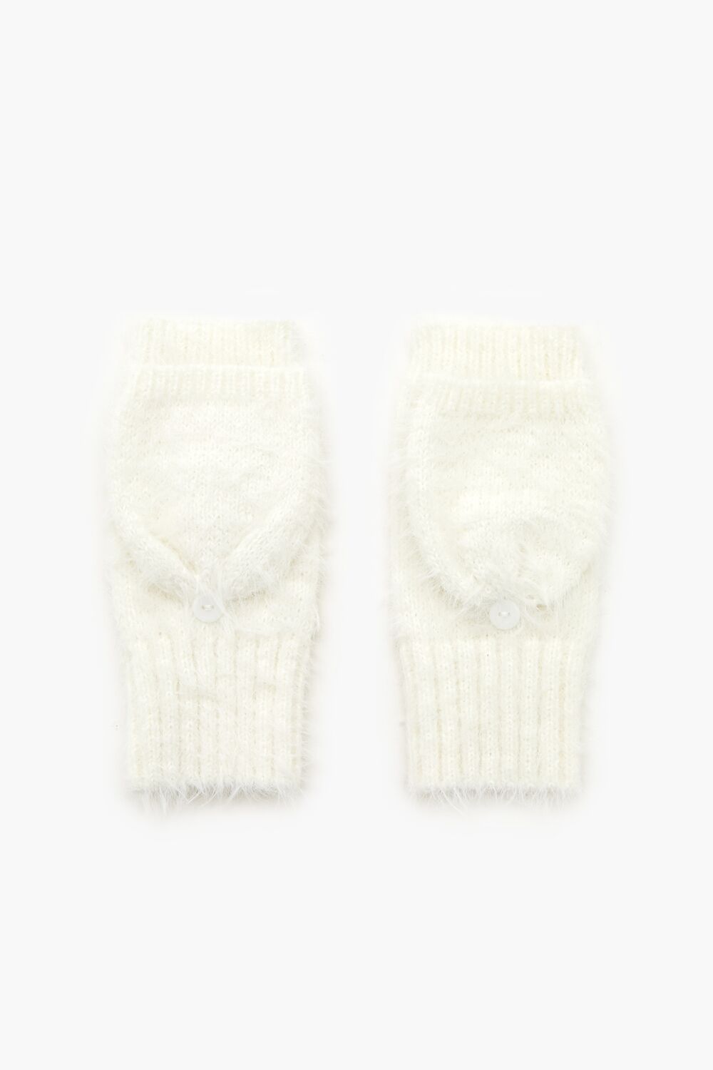 Fuzzy Knit Convertible Gloves