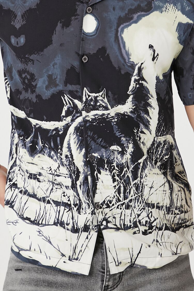 Twill Howling Wolf Graphic Shirt