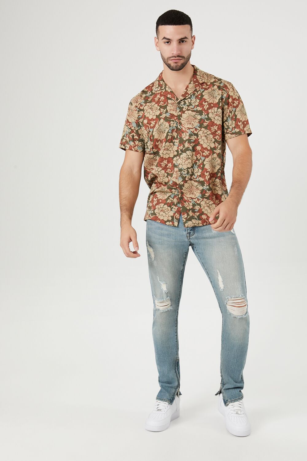 Twill Floral Print Shirt
