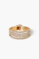 Rhinestone Box Chain Cuff Bracelet