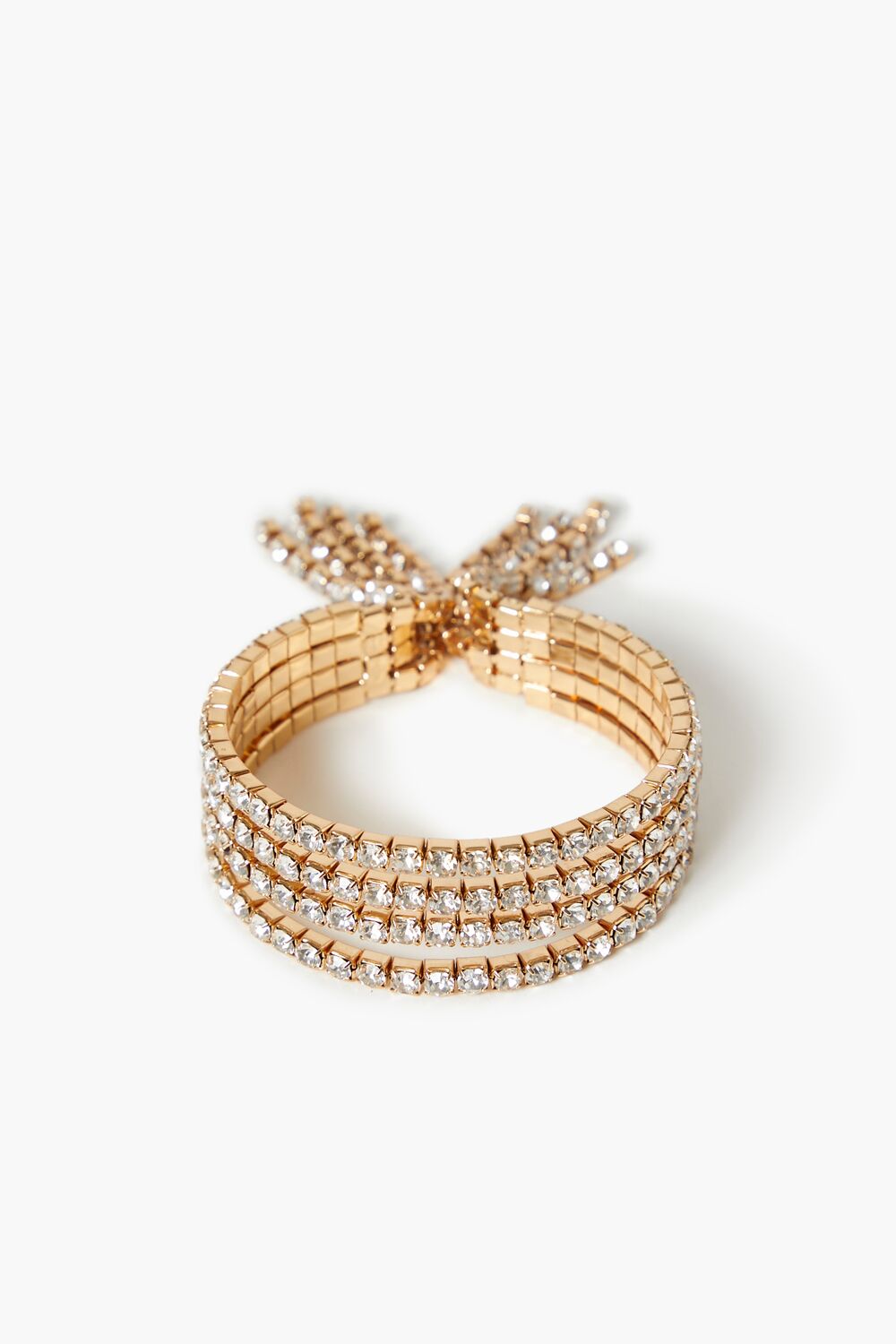 Rhinestone Box Chain Cuff Bracelet
