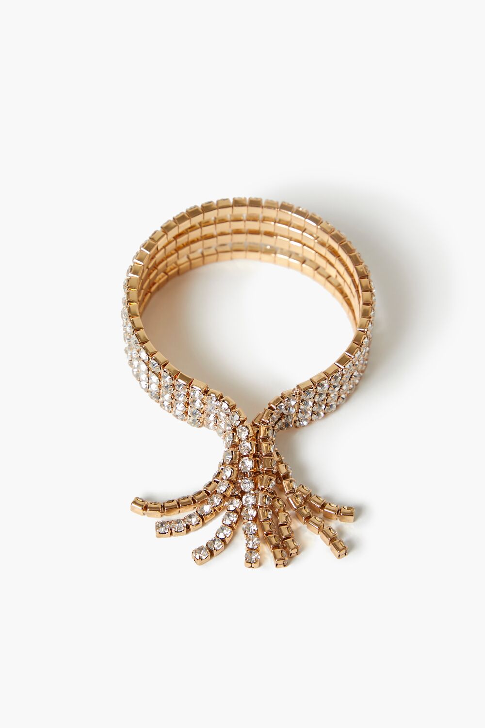 Rhinestone Box Chain Cuff Bracelet