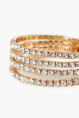 Rhinestone Box Chain Cuff Bracelet