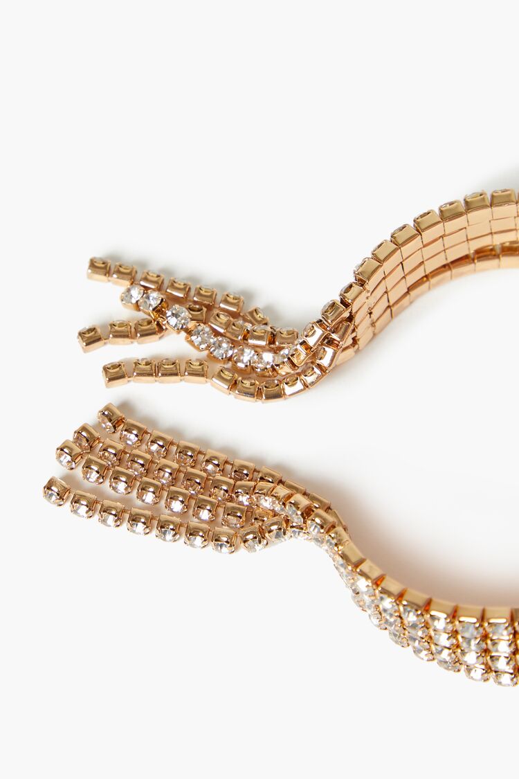 Rhinestone Box Chain Cuff Bracelet