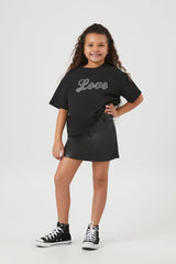Girls Rhinestone Love Tee (Kids)