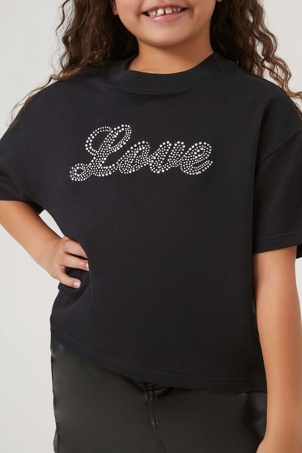 Girls Rhinestone Love Tee (Kids)