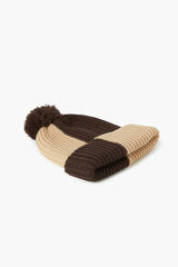 Checkered Pom Pom Beanie