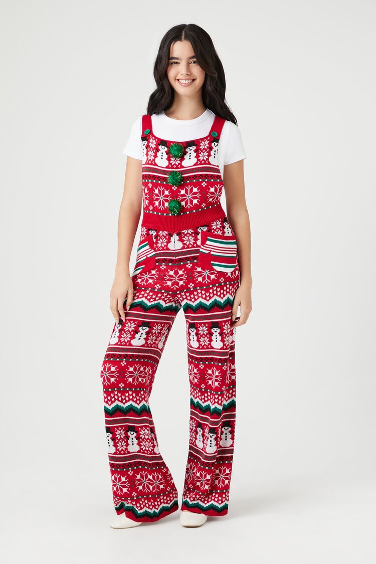 Christmas Fair Isle Knit Overalls