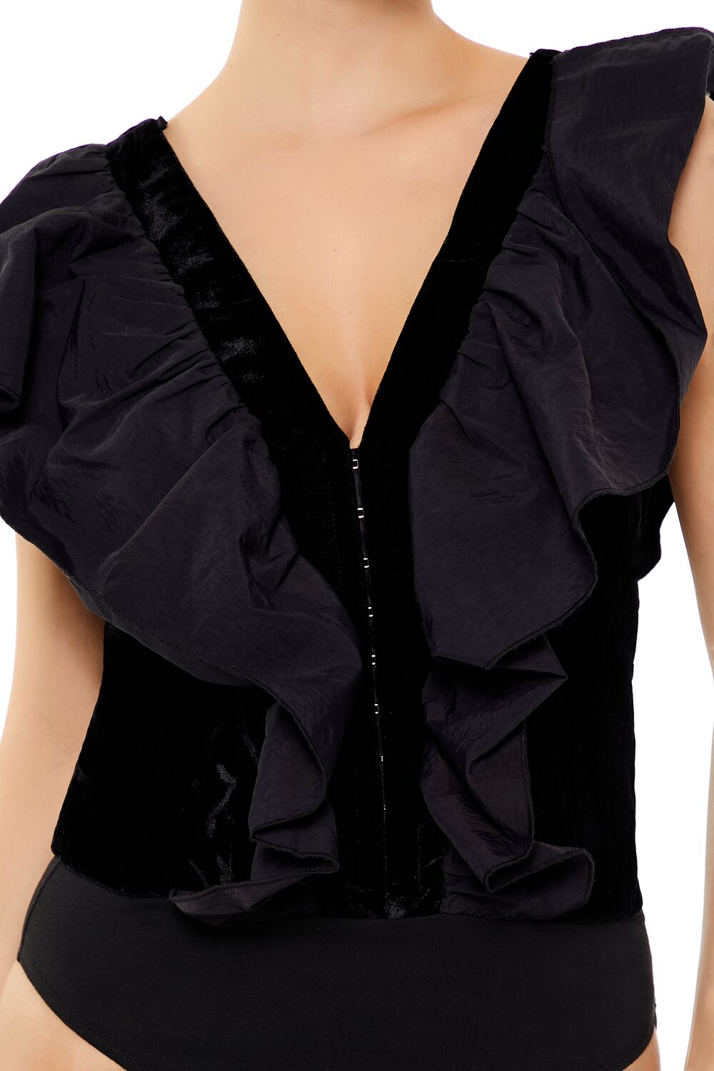 Ruffle Butterfly-Sleeve Bodysuit