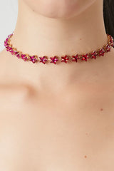 Faux Gem Star Choker Necklace