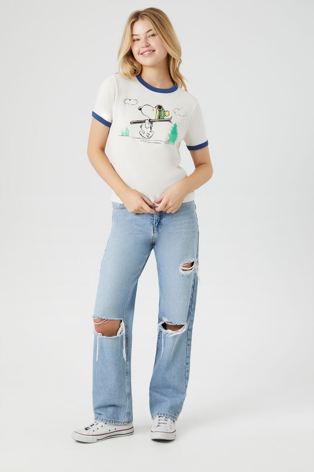 Snoopy Graphic Ringer Tee