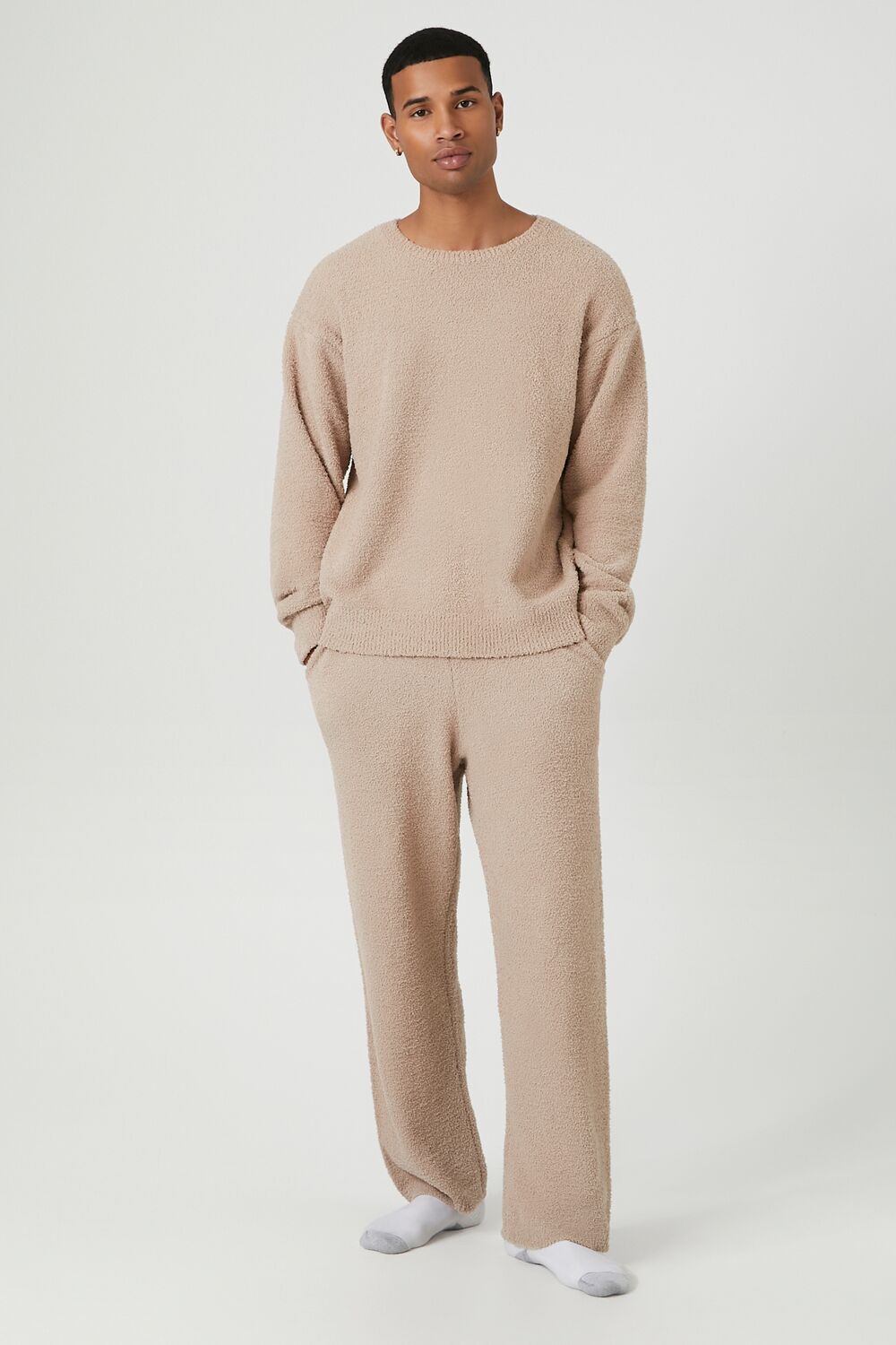 Drop-Sleeve Ribbed Pajama Top