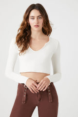 Split-Neck Crop Top