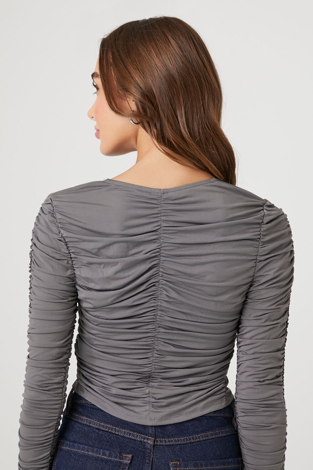 Ruched V-Neck Crop Top