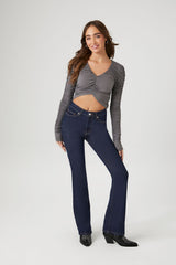Ruched V-Neck Crop Top