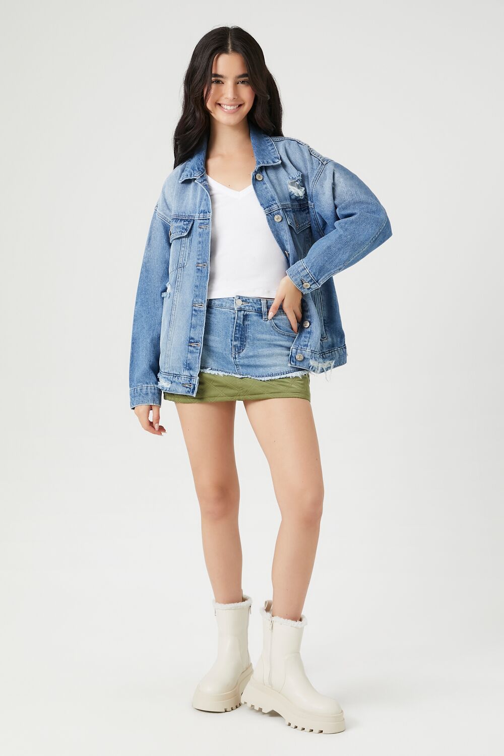 Reworked Denim Mini Skirt