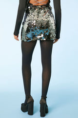 Sequin Straight Mini Skirt