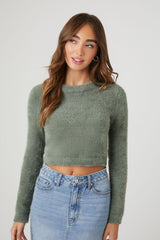 Fitted Fuzzy Knit Sweater