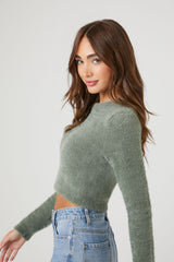 Fitted Fuzzy Knit Sweater