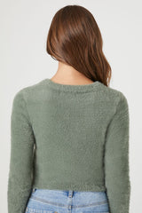 Fitted Fuzzy Knit Sweater