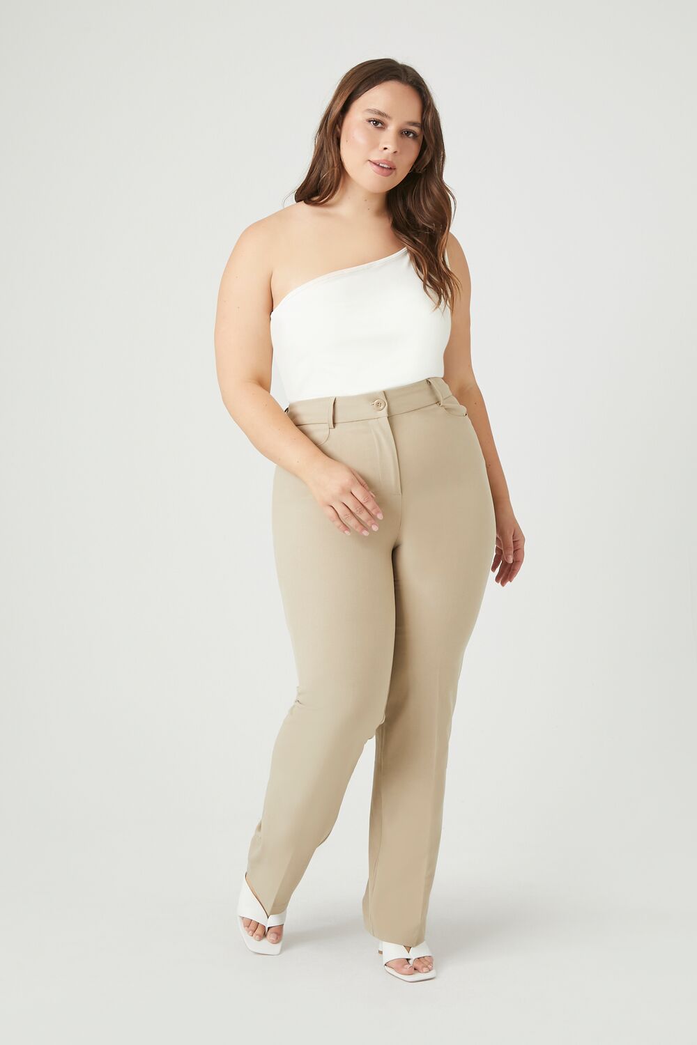 Plus Size High-Rise Trouser Pants