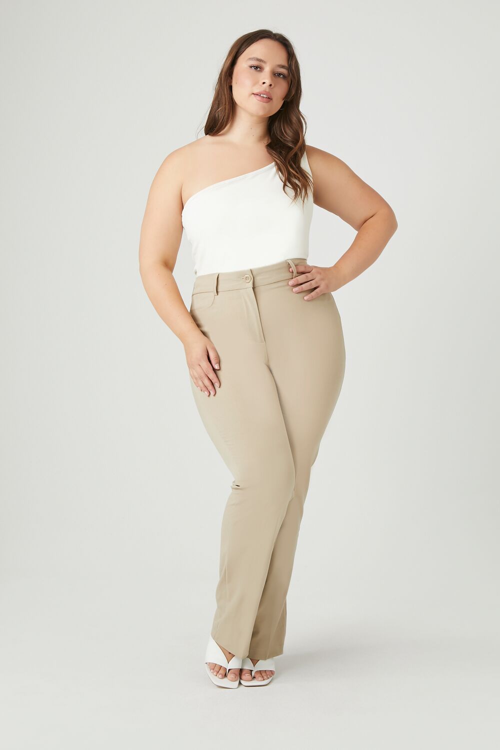 Plus Size High-Rise Trouser Pants
