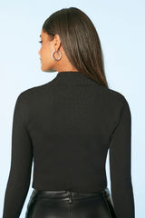 Rhinestone Bow Sweater-Knit Crop Top