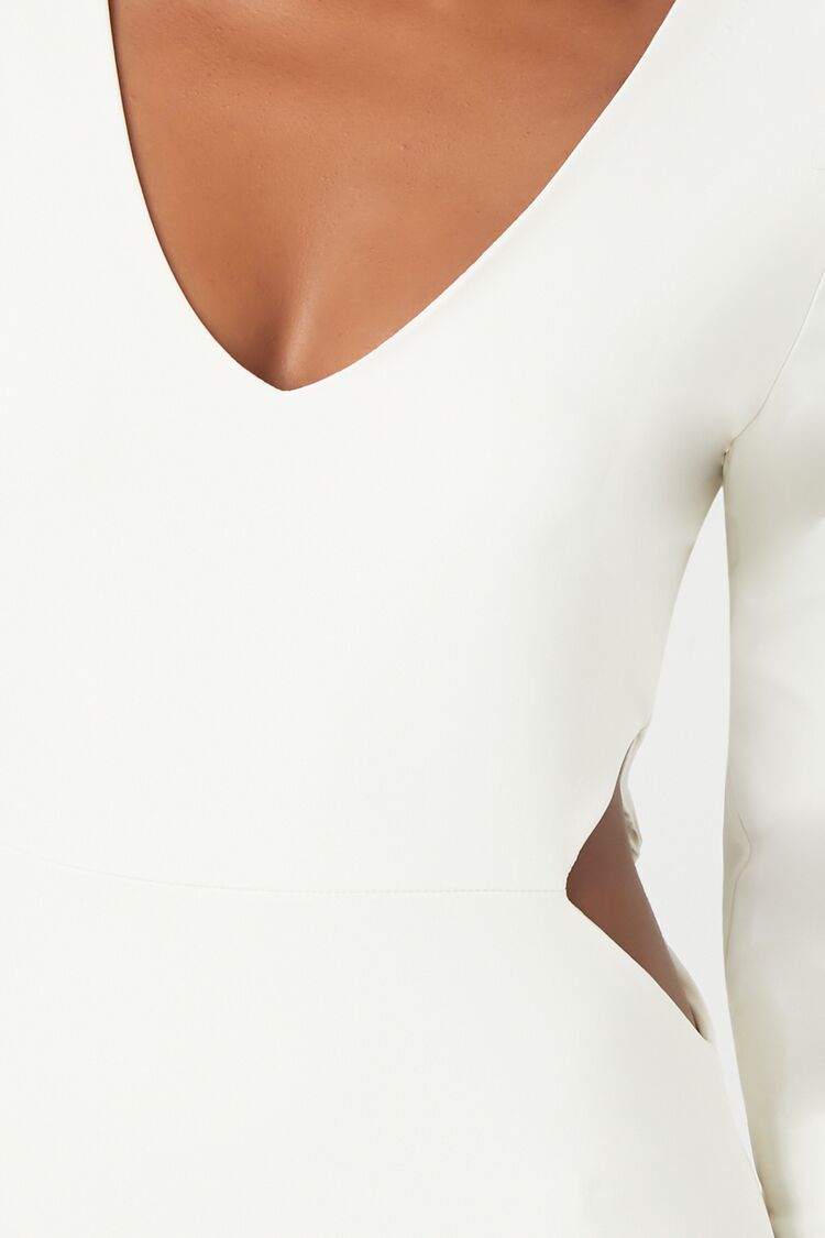 Cutout Long-Sleeve Midi Dress