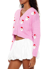 Santa Patch Cardigan Sweater
