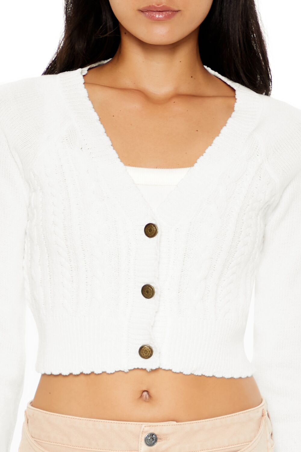 Cropped Mineral Wash Cardigan Sweater