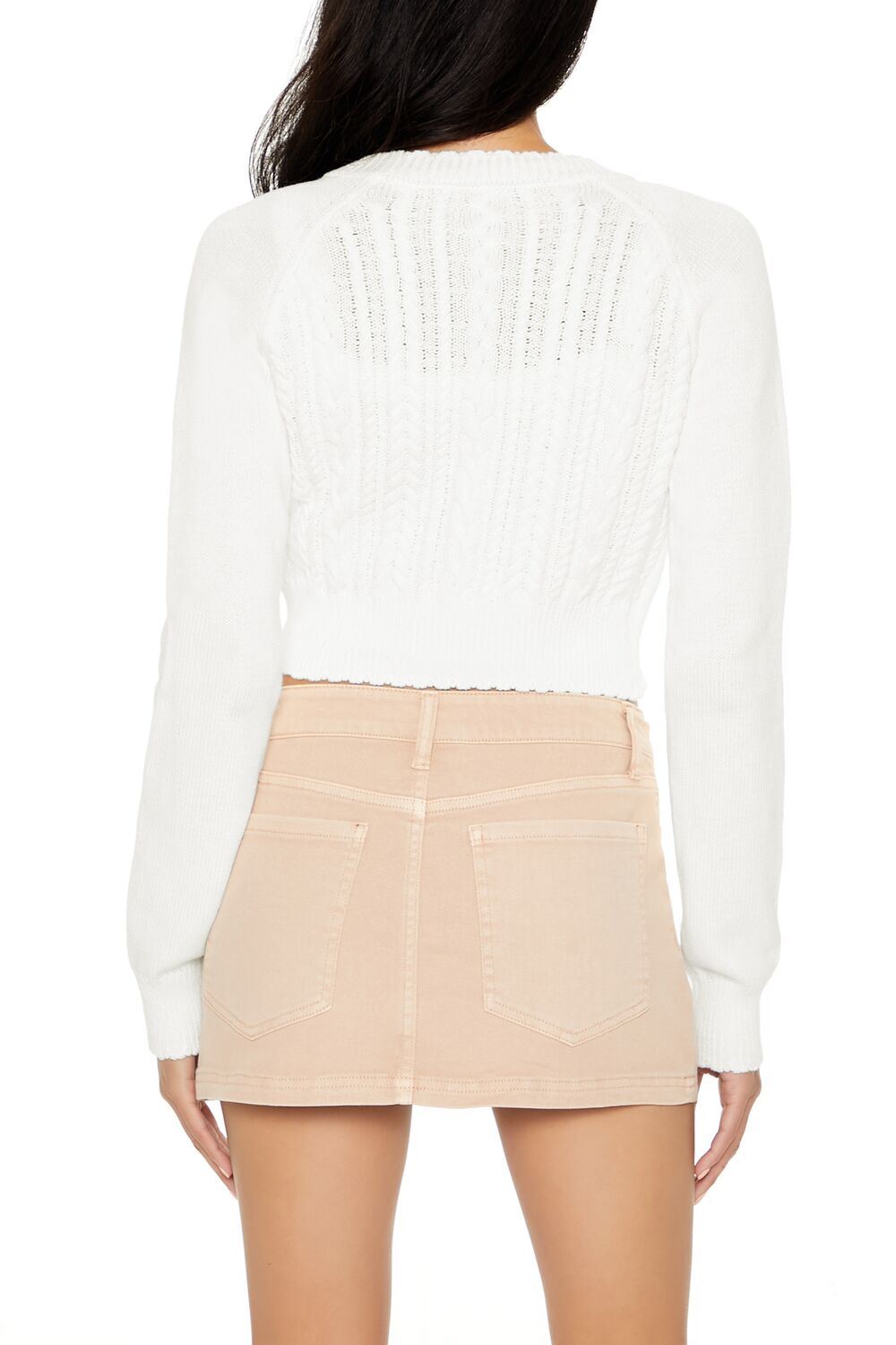 Cropped Mineral Wash Cardigan Sweater