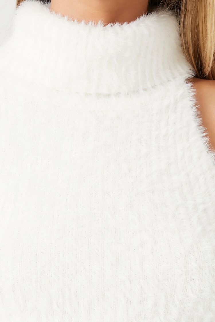 Fuzzy Knit Turtleneck Crop Top