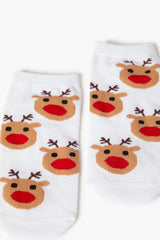 Reindeer Print Ankle Socks