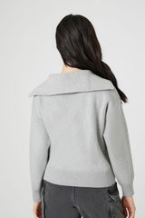 Drop-Sleeve Half-Zip Sweater