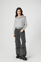 Drop-Sleeve Half-Zip Sweater