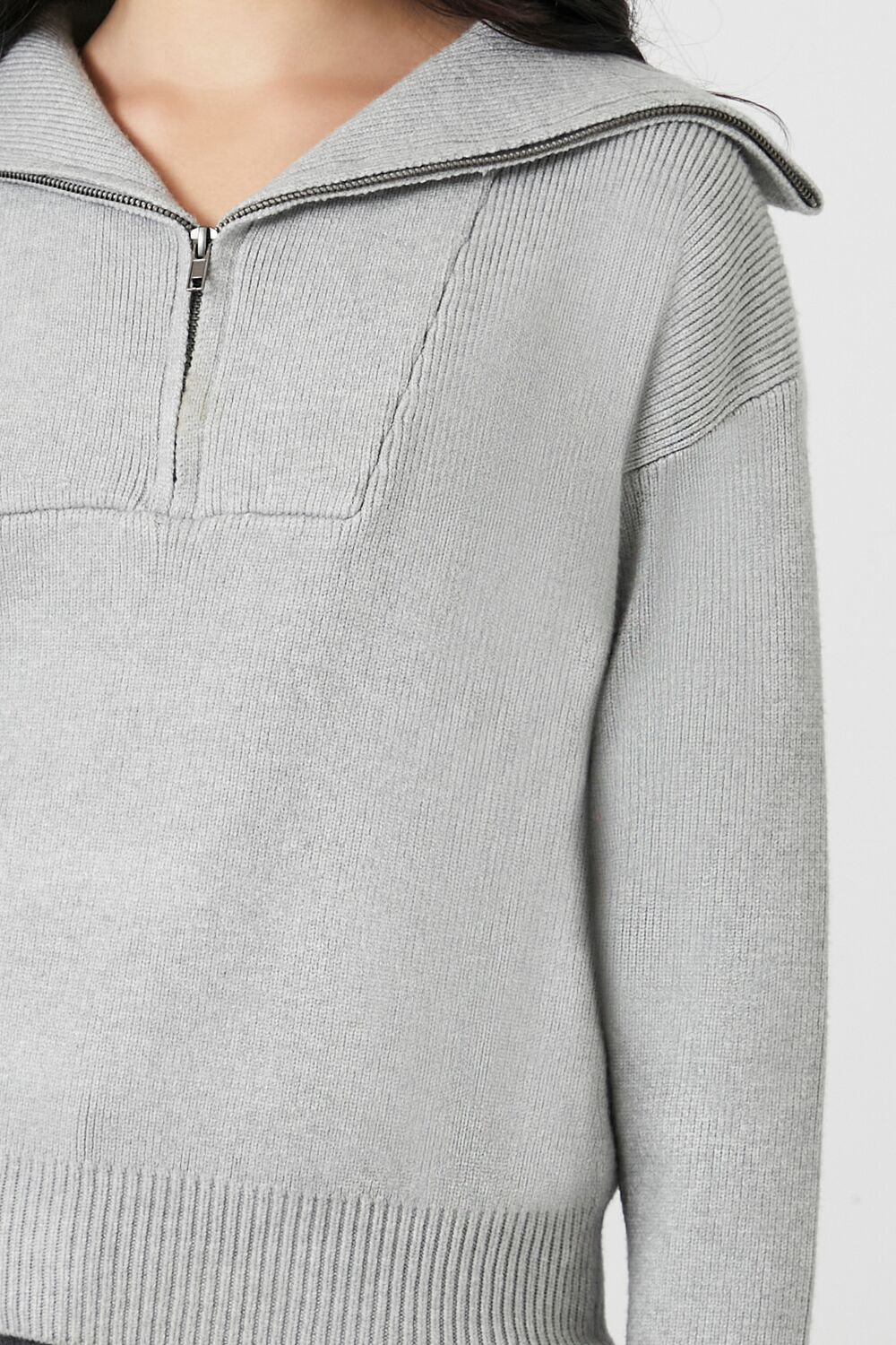 Drop-Sleeve Half-Zip Sweater