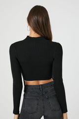 Ribbed Mock Neck Sweater