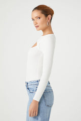 Cutout Sweater-Knit Bodysuit