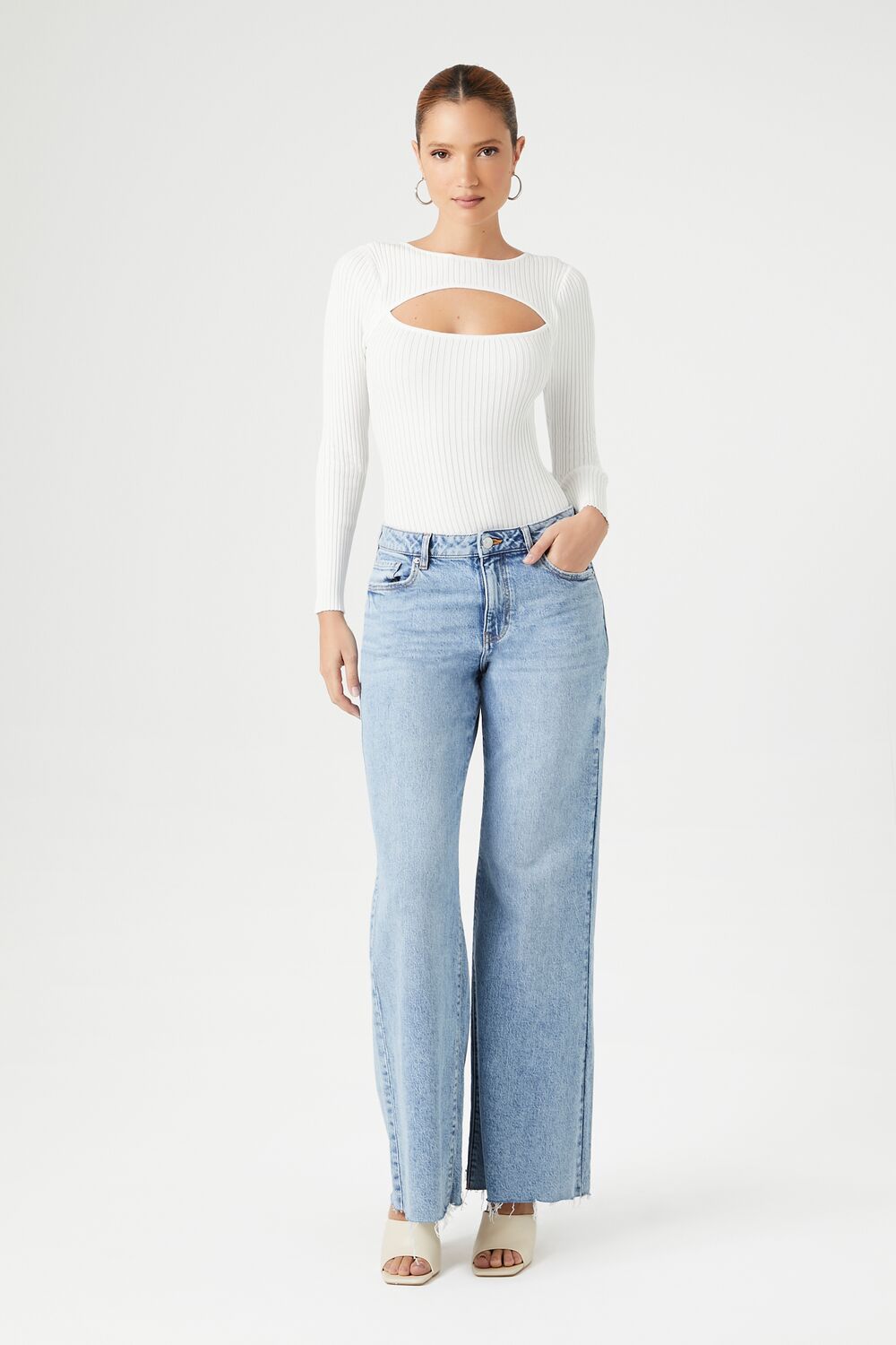 Cutout Sweater-Knit Bodysuit