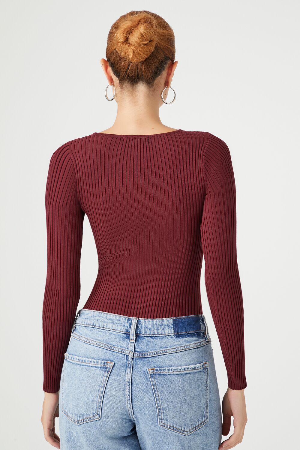 Cutout Sweater-Knit Bodysuit