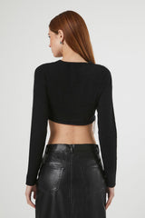 Rhinestone-Fringe Crop Top
