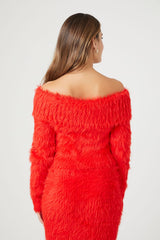 Faux Fur Off-the-Shoulder Top
